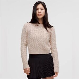 NWT Lululemon Alpaca Wool-Blend Crosshatch Sweater Heathered Crepe - size M